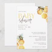 Invitation Baby Shower Abeille Bourdon (Devant / Derrière)
