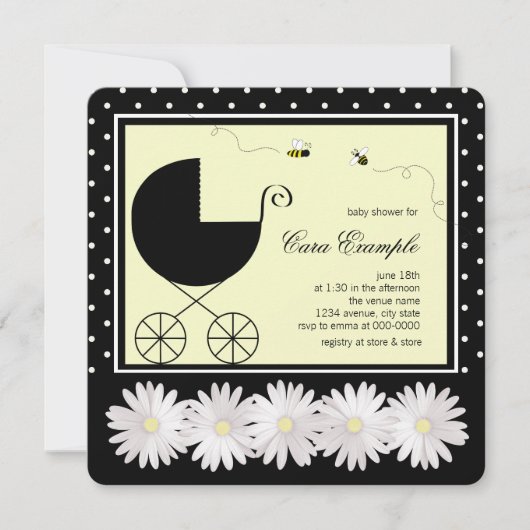 Invitation Baby Shower Abeille Bourdon (Devant)