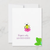 Invitation Baby Shower Abeille Bourdon (Dos)