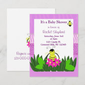 Invitation Baby Shower Abeille Bourdon (Devant / Derrière)