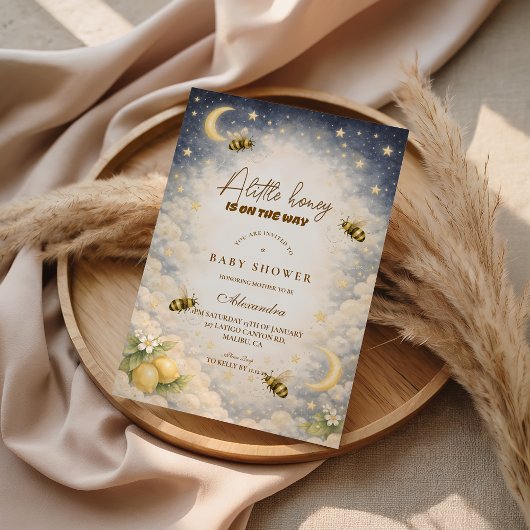 Invitation Baby Shower Abeille Céleste