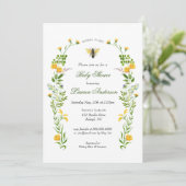 Invitation Baby Shower Abeille et Fleur Sauvage (Debout devant)