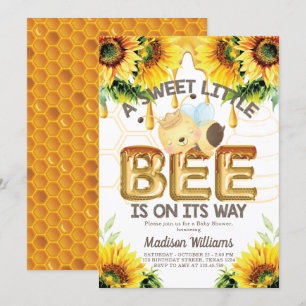 Invitation Baby Shower Abeille Super Mignon