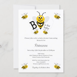 Invitation Baby Shower Abeilles