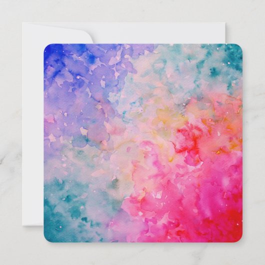 Invitation Baby shower Abstrait aquarelle (Dos)