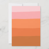 Invitation Baby Shower Abstrait Bandes Rose Orange Bohème (Dos)