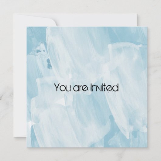 Invitation Baby shower Abstrait bleu et blanc Icy (Devant)