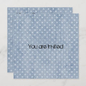 Invitation Baby shower Abstrait bleu Polka (Devant / Derrière)