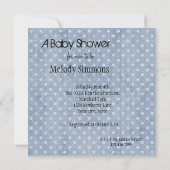 Invitation Baby shower Abstrait bleu Polka (Dos)