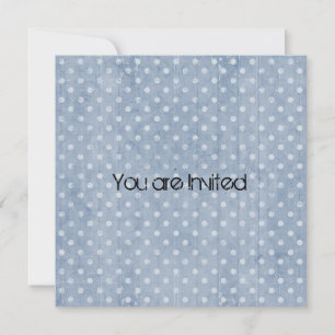 Invitation Baby shower Abstrait bleu Polka