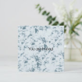 Invitation Baby shower Abstrait bleu tacheté (Debout devant)