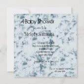 Invitation Baby shower Abstrait bleu tacheté (Dos)