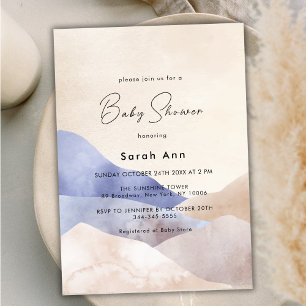Invitation Baby shower Abstrait du désert moderne