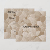 Invitation Baby shower abstrait en mosaïque de crème (Devant / Derrière)