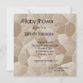 Invitation Baby shower abstrait en mosaïque de crème (Dos)