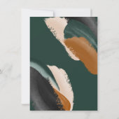 Invitation Baby shower abstrait en terre cuite verte (Dos)