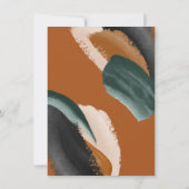 Invitation Baby shower abstrait en terre cuite verte (Dos)