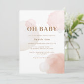 Invitation Baby shower Abstrait minimaliste Boho (Debout devant)