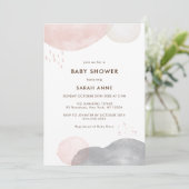 Invitation Baby shower Abstrait minimaliste Boho (Debout devant)