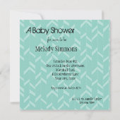 Invitation Baby shower Abstrait Minty Aqua (Dos)