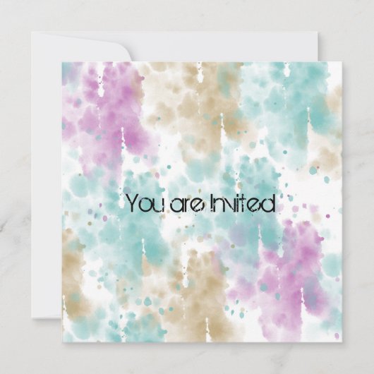 Invitation Baby shower Abstrait Pastel Watercolor Splatter (Devant)