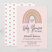 Invitation Baby shower Abstrait Rainbow Girl par courrier (Devant / Derrière)
