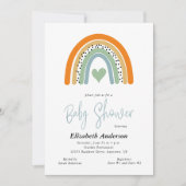 Invitation Baby shower Abstrait Rainbow Heart Boy (Devant)