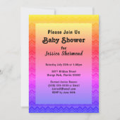 Invitation Baby shower Abstrait tribal Aztec Bright Chevron (Devant)