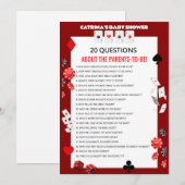 Invitation Baby shower Ace Casino - Nom modifiable, 5x7 (Devant / Derrière)