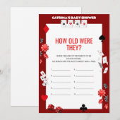 Invitation Baby shower Ace Casino - Nom modifiable, 5x7 (Devant / Derrière)