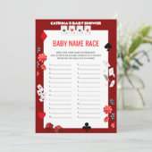 Invitation Baby shower Ace Casino - Nom modifiable, 5x7 (Debout devant)
