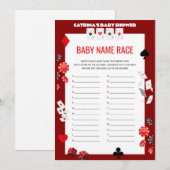 Invitation Baby shower Ace Casino - Nom modifiable, 5x7 (Devant / Derrière)