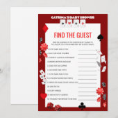 Invitation Baby shower Ace Casino - Nom modifiable, 5x7 (Devant / Derrière)