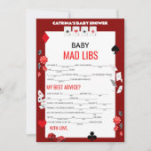 Invitation Baby shower Ace Casino - Nom modifiable, 5x7 (Devant)