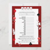 Invitation Baby shower Ace Casino - Nom modifiable, 5x7 (Dos)