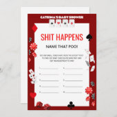 Invitation Baby shower Ace Casino - Nom modifiable, 5x7 (Devant / Derrière)