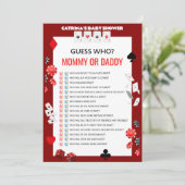 Invitation Baby shower Ace Casino - Nom modifiable, 5x7 (Debout devant)