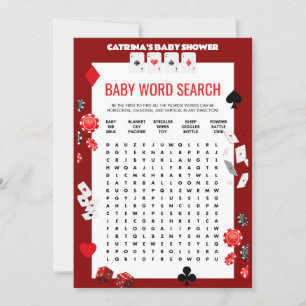 Invitation Baby shower Ace Casino - Nom modifiable, 5x7