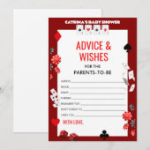 Invitation Baby shower Ace Casino - Nom modifiable, 5x7 (Devant / Derrière)