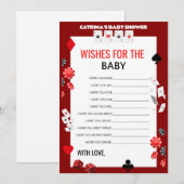 Invitation Baby shower Ace Casino - Nom modifiable, 5x7 (Devant / Derrière)