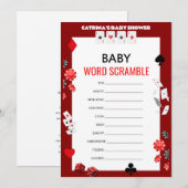 Invitation Baby shower Ace Casino - Nom modifiable, 5x7 (Devant / Derrière)