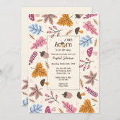 Invitation Baby shower Acorn (Devant / Derrière)