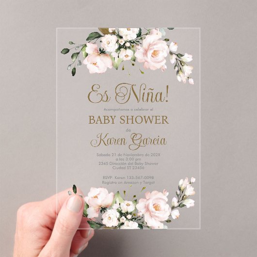 Invitation Baby shower acrylique (In situ (ordinateur de poche))