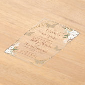 Invitation Baby shower acrylique avec papillon (Poser)
