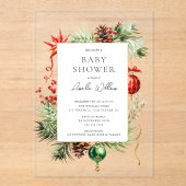 Invitation Baby shower acrylique de l'ornement de (Recto)
