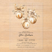 Invitation Baby shower Acrylique Ornement Or (Recto)