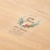 Invitation Baby shower acrylique Poinsettia Wreath (Poser)