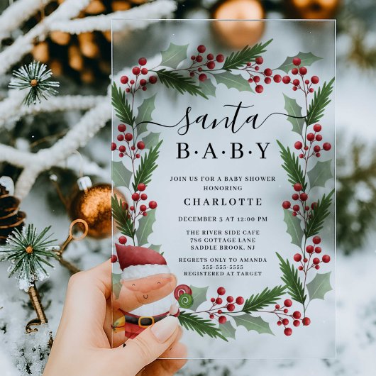 Invitation Baby shower acrylique pour bébé père No