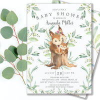 Baby shower adorable bébé écureuil et maman