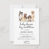 Invitation Baby shower adorable Chien Chien Chien Chien Chien (Devant)